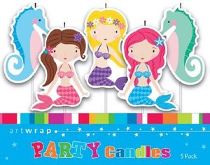 Childrens Candles: Mermaid and Seahorse 5 pick candle set