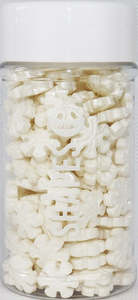 Christmas Sprinkles Candy: Pearlised White jumbo snowflake sprinkles 70g