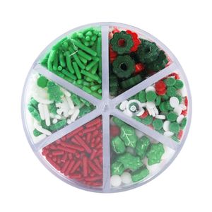 Christmas Sprinkles Candy: Christmas Sprinkles 6 cell container DEck the Halls
