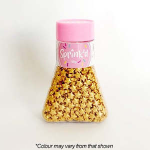 Gold Stars 7mm sprinkles 100g by sprinkd