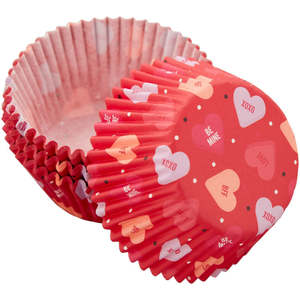 Conversation Hearts standard cupcake papers 75 pack