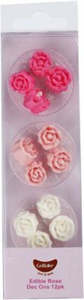 Valetines Sprinkles: Pink roses assortment sugar icing rose buds (12)