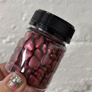 Valetines Sprinkles: Hearts sprinkles 10mm Burgundy wine - Kiwicakes sprinkles jar