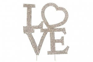 Valetines Themed Toppers: Diamante cake topper LOVE