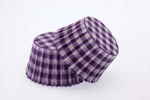 Easter Cupcake Papers: Gingham PURPLE standard cupcake papers