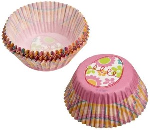 Easter Cupcake Papers: Easter Egg Spring garden standard cupcake papers