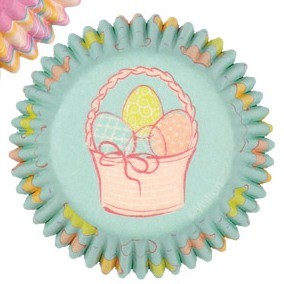 Easter Cupcake Papers: Easter Spring Garden mini cupcake papers
