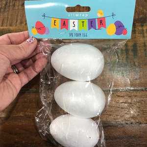 Easter Themed Toppers: Polystyrene foam dummy egg 8cm high pack of 3