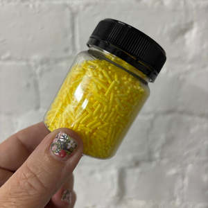 Yellow Hail Jimmies sprinkles jar