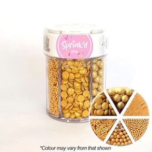 Gold Sprinkles: Gold sprinkle collection 6 cell container