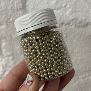 Gold Sprinkles: 4mm Vintage palest Gold cachous jar by Kiwicakes 100ml jar