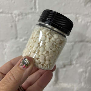 White Sprinkles: White confetti sequins sprinkles Kiwicakes jar