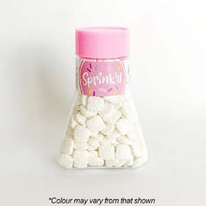 White Sprinkles: Seashells White shaped sprinkles 110G by SPrinkd