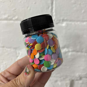 7mm Rainbow confetti sequins sprinkles Kiwicakes jar