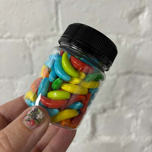 Rainbow Sprinkles: Banana shaped jumbo sprinkles Kiwicakes Jar