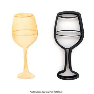 Wine Glass cookie cutter with rim & liquid fill line impression