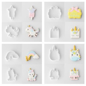 Unicorns Rainbow Cookie Cutters: Unicorn set 8 fondant or mini cookie cutters