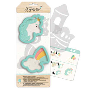 Unicorns Rainbow Cookie Cutters: Sweet Sugarbelle Unicorn and Rainbow Cloud Enchanted cookie cutter set 2 cutters