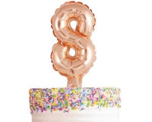 CLEARANCE 50% OFF Rose gold number balloon cake topper 8