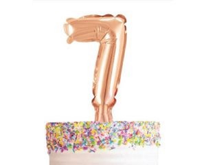 CLEARANCE 50% OFF Rose gold number balloon cake topper 7