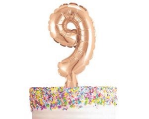CLEARANCE 50% OFF Rose gold number balloon cake topper 9