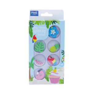 SPECIAL BB 9/25 Edible cupcake toppers pack of 6 gumpaste icing decorations Tropical party