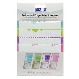 Scrapers Smoothers Spatulas: Pme pattern edge icing comb scrapers set 4