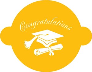 Graduation cake top stencil