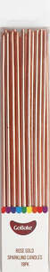 Sparkling ROSE GOLD long thin candles 17cm (18PK)