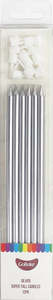Long Candles: Super Tall Silver long candles 18cm (12PK)