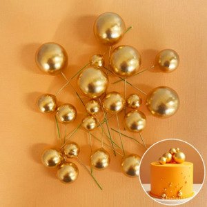 All: Gold foam ball deco toppers 20 pieces