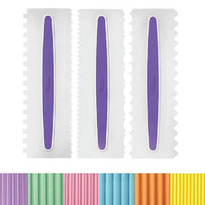 Icing comb scrapers tall set 3 textured buttercream finish