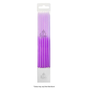 Tall 14.5cm candles Lilac Purple Block colour Pack of 12