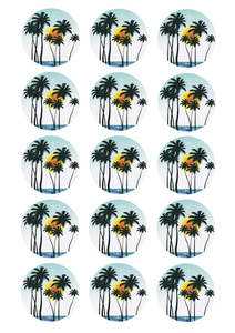 Floral Fruits Edible Printing: Design Sheet edible image Palm tree trees
