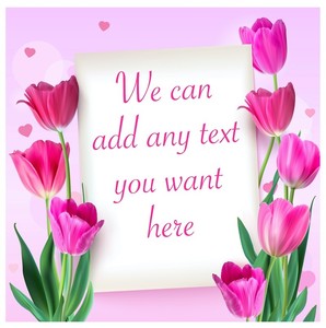 Floral Fruits Edible Printing: Custom edible icing image Tulip flowers SQUARE