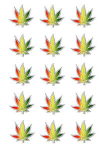 Floral Fruits Edible Printing: Design Sheet edible image Marijuana leaf