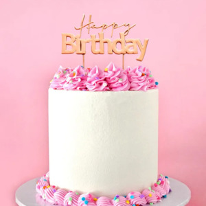 All: Rose Gold METAL CAKE TOPPER HAPPY BIRTHDAY style No1