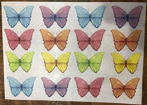 Butterflies Edible Printing: WAFER PAPER SHEET Colourful BUTTERFLY BUTTERFLIES