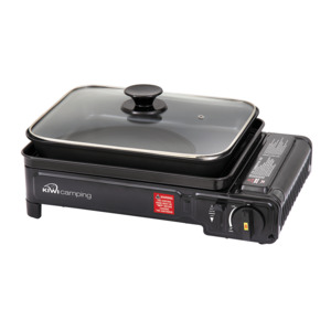 Butane Gas Portable Camp Stove with Non Stick Pan & Lid Kiwi Camping NZ