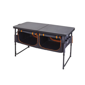 Adjustable Height Bi-Fold Camp Table with Pantry Kiwi Camping NZ