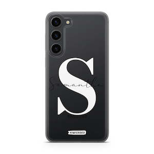 Custom: White Initials - Galaxy S24 Plus - Custom