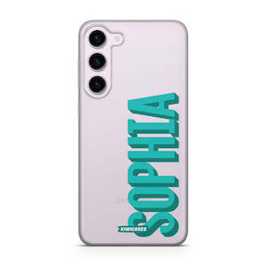 Custom: Block Text in Green - Galaxy S24 Plus - Custom