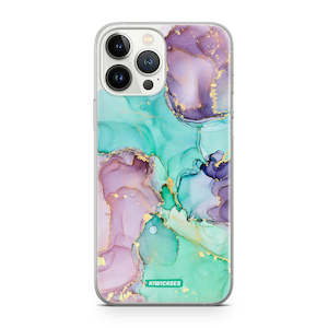 Iphone 13 Pro Max: Green Purple Marble - iPhone 13 Pro Max