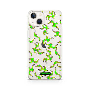 Iphone 13 Mini: Green Fire Flames - iPhone 13 Mini