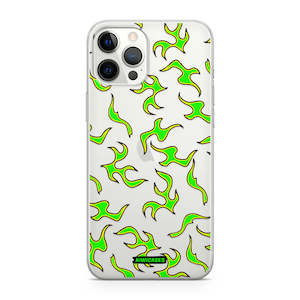 Iphone 12 Pro Max: Green Fire Flames - iPhone 12 Pro Max