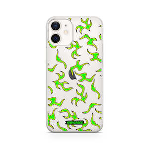 Iphone 12 Mini: Green Fire Flames - iPhone 12 Mini