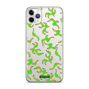 Iphone 11 Pro Max: Green Fire Flames - iPhone 11 Pro Max