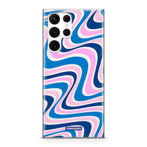 Wavey Blue Pink - Galaxy S22 Ultra