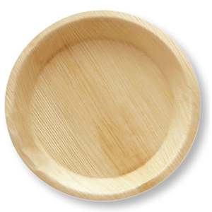 Round Palm Leaf Plates: Palm Leaf Round Plate Lip 20cm (25 PACK)