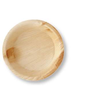 Round Palm Leaf Plates: Palm Leaf Round Plate Lip 15cm (25 PACK)